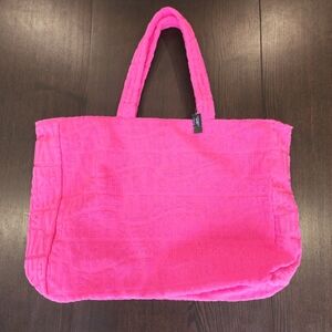 Victoria's Secret Pink Fuchsia Terry Tote Bag New with Tag